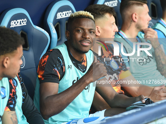 Victor Osimhen of SSC Napoli during the Serie A TIM match between SSC Napoli and US Lecce at Stadio Diego Armando Maradona Naples Italy on 2...