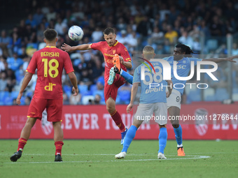 Andre-Frank Zambo Anguissa of SSC Napoli during the Serie A TIM match between SSC Napoli and US Lecce at Stadio Diego Armando Maradona Naple...