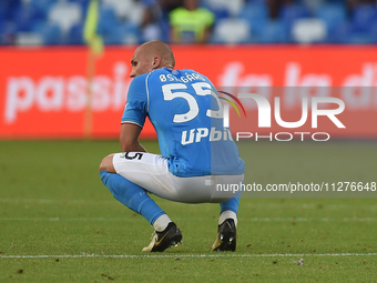 Leo Ostigard of SSC Napoli looks dejected at the end of the Serie A TIM match between SSC Napoli and US Lecce at Stadio Diego Armando Marado...