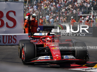 Charles Leclerc of Monaco is driving the (16) Scuderia Ferrari SF-24 Ferrari during the Formula 1 Grand Prix De Monaco in Montecarlo, Monaco...