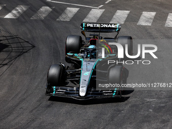63 George Russell (gbr), Mercedes AMG F1 Team W15, action during the Formula 1 Grand Prix of Monaco 2024, 8th round of the 2024 Formula One...