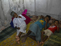 Bangladeshi children are taking shelter in the Cyclone Shelter in Kuakata, Bangladesh, on May 26, 2024, ahead of Cyclone Remal's landfall in...