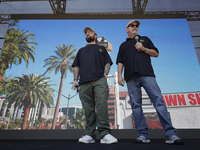 Rick Harrison (r) and Chumlee (l), stars of the programme The Price of History, are at the Papalote Museo del Ninx in Mexico City, Mexico, o...