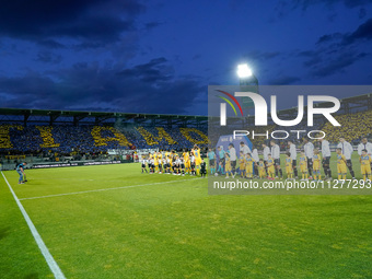 Dupporters of Frosinone Calcio during the Serie A TIM match between Frosinone Calcio and Udinese Calcio at Stadio Benito Stirpe on May 26, 2...