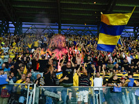 Supporters of Frosinone Calcio during the Serie A TIM match between Frosinone Calcio and Udinese Calcio at Stadio Benito Stirpe on May 26, 2...
