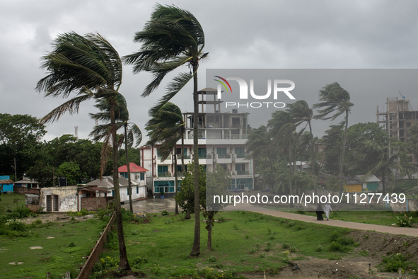 Cyclone Remal is making landfall at Kuakata Sea Beach in southern Bangladesh on May 26, 2024. 