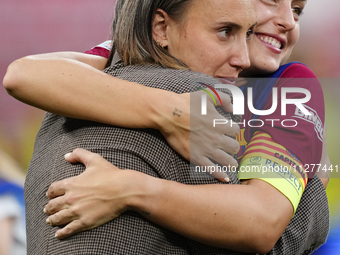 (L) Virginia Torrecilla former player and (R) Alexia Putellas of Barcelona and Spain after the UEFA Women's Champions League 2023/24 Final m...