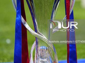 Trophy after the UEFA Women's Champions League 2023/24 Final match between FC Barcelona and Olympique Lyonnais at Estadio de San Mames on Ma...