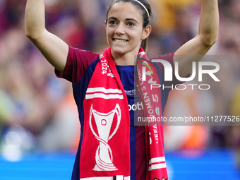 Aitana Bonmati of Barcelona and Spain celebrates victory after the UEFA Women's Champions League 2023/24 Final match between FC Barcelona an...