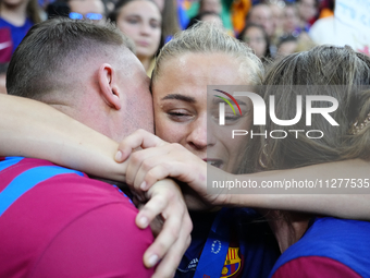 Fridolina Rolfo of Barcelona and Sweden celebrates victory after the UEFA Women's Champions League 2023/24 Final match between FC Barcelona...