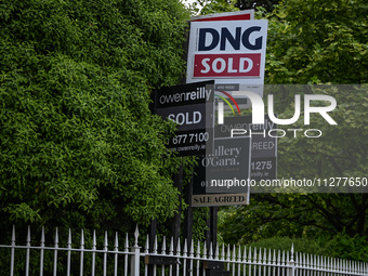 DUBLIN, IRELAND - MAY 22: 
Signs SOLD and SALE AGREED, on May 22, 2024, in Dublin, Ireland. (