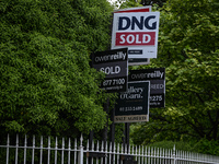 DUBLIN, IRELAND - MAY 22: 
Signs SOLD and SALE AGREED, on May 22, 2024, in Dublin, Ireland. (