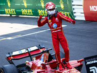 Charles Leclerc of Ferrari celebrates after winning the F1 Grand Prix of Monaco at Circuit de Monaco on May 26, 2024 in Monte-Carlo, Monaco....