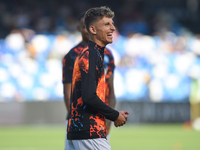 Jesper Lindstrom of SSC Napoli warms up before the Serie A TIM match between SSC Napoli and US Lecce at Stadio Diego Armando Maradona Naples...
