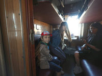 Families with children are evacuating from the frontline areas of the Kharkiv region and are going on vacation to western Ukraine with the a...