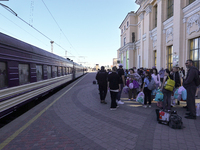 Families with children are evacuating from the frontline areas of the Kharkiv region and are going on vacation to western Ukraine with the a...