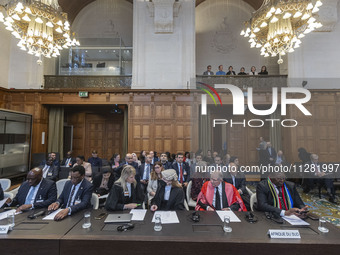 South African Ambassador to the Netherlands Vusimuzi Madonsela and members of the delegation are sitting in the courtroom. The UN top court,...