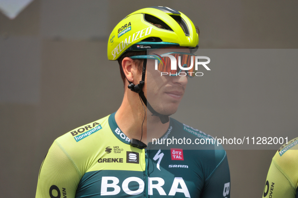 Danny van Poppel of Netherlands and Team BORA - hansgrohe prior to the 107th Giro d'Italia 2024, Stage 12, a 193km stage from Martinsicuro t...