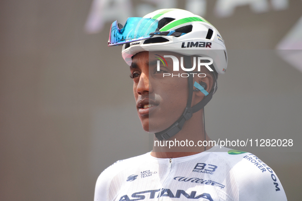 Henok Mulubrhan of Eritrea and Astana Qazaqstan Team prior to the 107th Giro d'Italia 2024, Stage 12, a 193km stage from Martinsicuro to Fan...