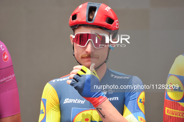 Simone Consonni of Italy and Team Lidl - Trek signing autographs to fans prior to the 107th Giro d'Italia 2024, Stage 12, a 193km stage from...