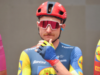 Simone Consonni of Italy and Team Lidl - Trek signing autographs to fans prior to the 107th Giro d'Italia 2024, Stage 12, a 193km stage from...