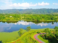 The Shuangguihu Lake National Wetland Park is being seen under the blue sky and white clouds in Chongqing, China, on May 27, 2024. Recently,...