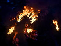 Fire artists are performing on Maiakovskyi Square to raise funds for the purchase of FPV drones for the 3rd Separate Assault Brigade of the...