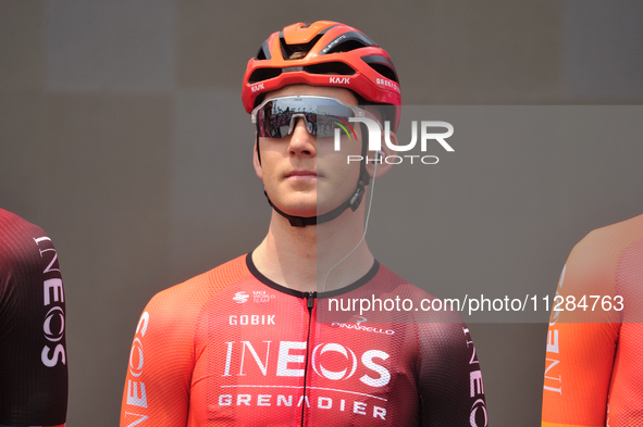 Magnus Sheffield of The United States and Team INEOS Grenadiers prior to the 107th Giro d'Italia 2024, Stage 12, a 193km stage from Martinsi...