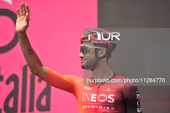 Filippo Ganna of Italy and Team INEOS Grenadiers  reacting prior to the 107th Giro d'Italia 2024, Stage 12, a 193km stage from Martinsicuro...