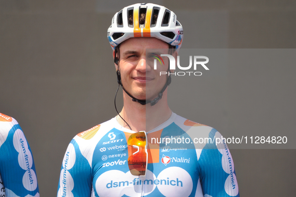 Tobias Lund Andresen of Denmark and Team dsm-firmenich PostNL prior to the 107th Giro d'Italia 2024, Stage 12, a 193km stage from Martinsicu...