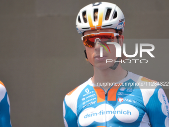 Julius van den Berg of Netherlands and Team dsm-firmenich PostNL prior to the 107th Giro d'Italia 2024, Stage 12, a 193km stage from Martins...