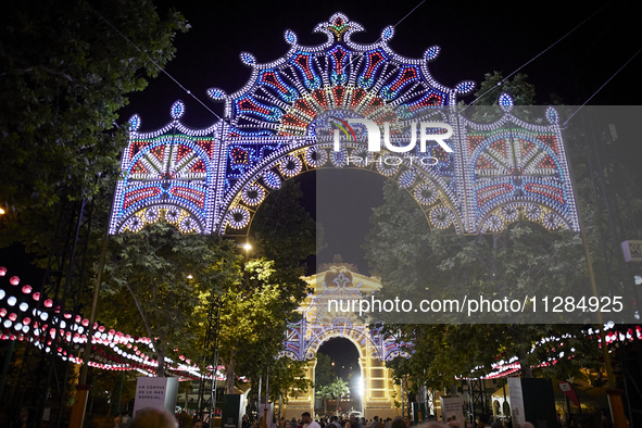 A general view of the Almanjayar Fairgrounds during the festivities of the Corpus Christi in Granada, Spain, on May 28, 2024. The Corpus Chr...