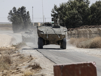 Mobility Of Tanks, Armored Personnel Carriers, Trucks And Military Jeeps Belonging To The Israeli Army Continues On The Border Line Near The...