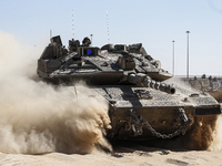 Mobility Of Tanks, Armored Personnel Carriers, Trucks And Military Jeeps Belonging To The Israeli Army Continues On The Border Line Near The...