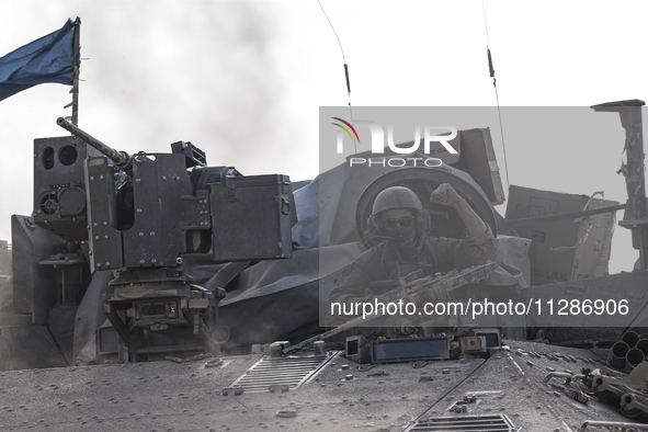 Mobility Of Tanks, Armored Personnel Carriers, Trucks And Military Jeeps Belonging To The Israeli Army Continues On The Border Line Near The...