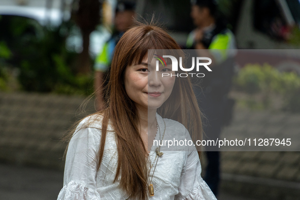 Clarisse Yeung Suet-ying, one of the defendants in this case, is arriving at the courthouse where the verdict of the trial of the 47 pro-dem...