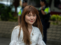 Clarisse Yeung Suet-ying, one of the defendants in this case, is arriving at the courthouse where the verdict of the trial of the 47 pro-dem...