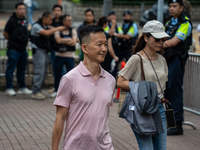 Raymond Chan Chi-chuen, one of the defendants in this case, is arriving at the courthouse where the verdict of the trial of the 47 pro-democ...