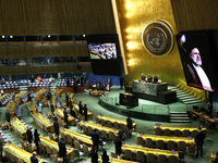 UN Secretary General Antonio Guterres and UN General Assembly President Dennis Francis offer a tribute to Seyyed Ebrahim Raisi the late Pres...