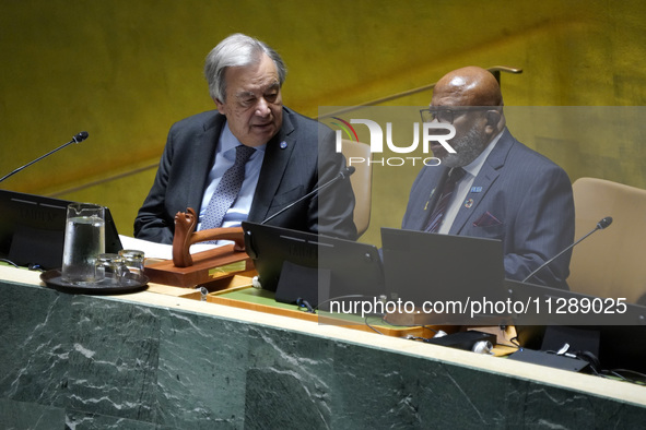 UN Secretary General Antonio Guterres and UN General Assembly President Dennis Francis offer a tribute to Seyyed Ebrahim Raisi the late Pres...