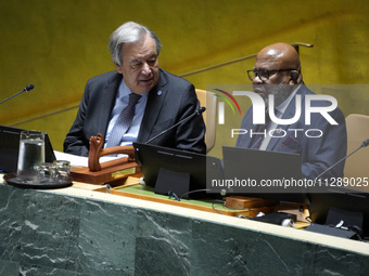 UN Secretary General Antonio Guterres and UN General Assembly President Dennis Francis offer a tribute to Seyyed Ebrahim Raisi the late Pres...