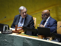 UN Secretary General Antonio Guterres and UN General Assembly President Dennis Francis offer a tribute to Seyyed Ebrahim Raisi the late Pres...