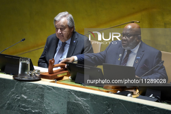 UN Secretary General Antonio Guterres and UN General Assembly President Dennis Francis offer a tribute to Seyyed Ebrahim Raisi the late Pres...