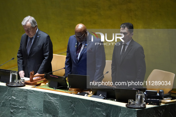 UN Secretary General Antonio Guterres and UN General Assembly President Dennis Francis offer a tribute to Seyyed Ebrahim Raisi the late Pres...