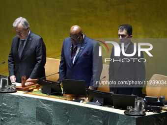 UN Secretary General Antonio Guterres and UN General Assembly President Dennis Francis offer a tribute to Seyyed Ebrahim Raisi the late Pres...