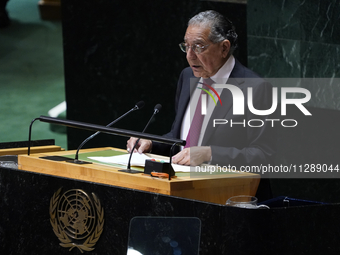 Pakistan Ambassador Munir Akram offers a tribute to Seyyed Ebrahim Raisi the late President of the Islamic Republic of Iran at the United Na...