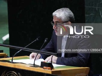 Iranian Ambassador to the United Nations Saeed Iravani offers a tribute to Seyyed Ebrahim Raisi the late President of the Islamic Republic o...