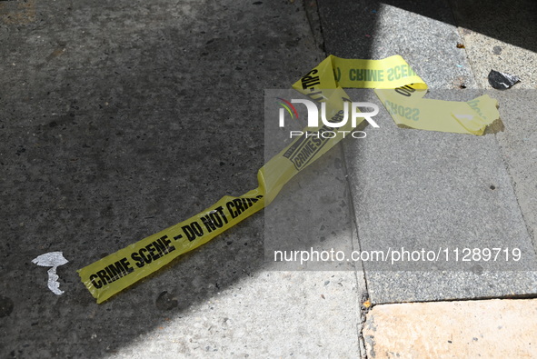 Crime scene tape is marking where the machete stabbing is taking place. The New York City Police Department is saying that at approximately...