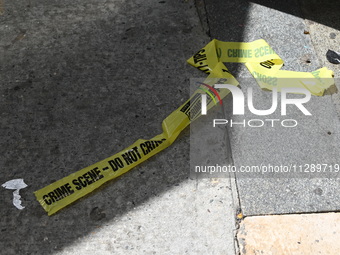 Crime scene tape is marking where the machete stabbing is taking place. The New York City Police Department is saying that at approximately...