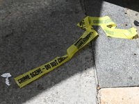 Crime scene tape is marking where the machete stabbing is taking place. The New York City Police Department is saying that at approximately...